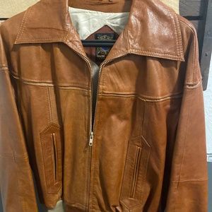 Vintage leather bomber jacket